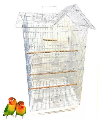 Large Roof Top House Cage Canary Parakeet Lovebird Finches Aviary Birds Cage • $39.89