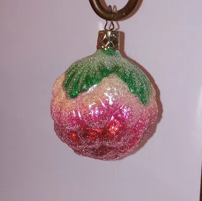 Inge-Glas  Frosted Raspberry Christmas Ornament Vintage OWC Germany FREE SHIPPIN • $16.99