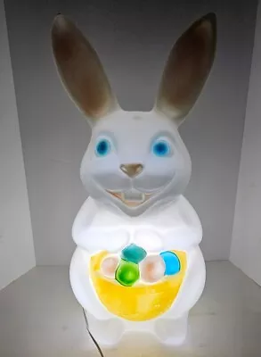 Empire 2 Foot Light Up Blow Mold Easter Bunny With Basket Of Eggs Spring • $29.99