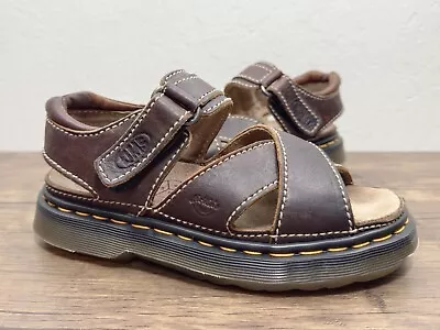 Vintage Dr. Martens Chunky Strap Leather Sandals Size Women's 7 / Men's 6 Brown • $79.99