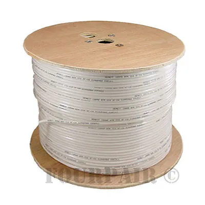 RG6 Quad-Shield Plenum CMP 3GHz Bare Copper Coaxial Coax Cable  White - 1000ft • $369.95