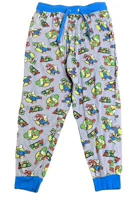 Super Mario Sleep Pants Mens Adult Size Large L Cotton Blend Cuffed • $10.50