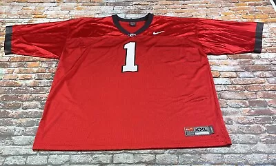 Nike Team Georgia Bulldogs Jersey Adult 2XL XXL Red #1 Football NCAA Mens • $39.79