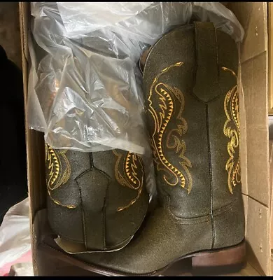 Rebelde Cowboy Boots Pointer Toe Men’s Size 8 Piel Craqueladado Mx 27Mantequilla • $96.49