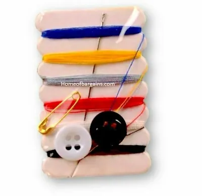 Sewing Kit Sew Mini Travel Buttons Needle Thread Pocket Size Pin Backpacking UK • £1.99