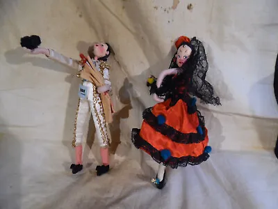 2 Vintage Roldan Klumpe Dolls Matador And Dancer • $20