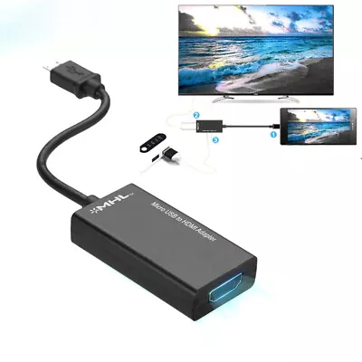 1080P Micro USB To HDMI Adapter Phone/Laptop MHL To HDTV Monitor Converter Cable • $4.42