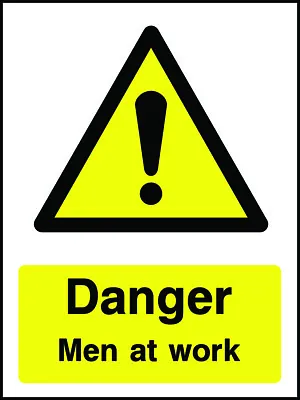 2 X Danger Men At Work - Self Adhesive Backed Stickers • £5.99