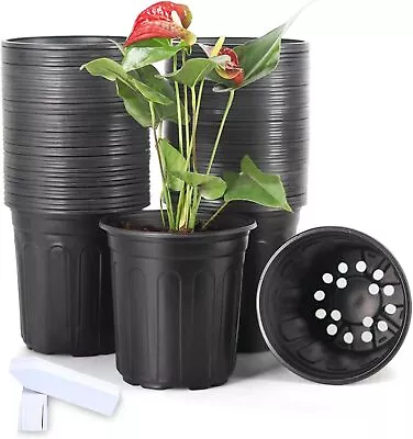 50-Pack 1 Gallon Flexible Plant Nursery Pots  Lightweightsoftflexible • $35.49