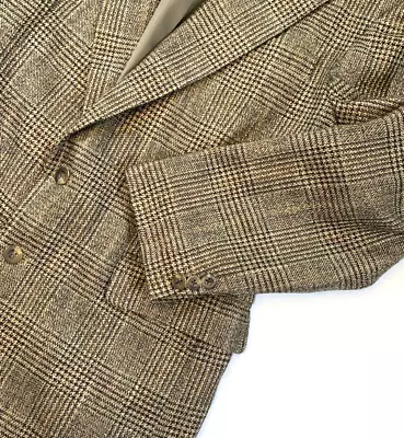 Haggar Tweed Wool Blazer Mens 40R Houndstooth Plaid Jacket Sport Suit Coat • $54.88