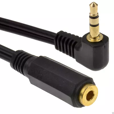 2m 3.5mm Right Angle Stereo Jack To Socket Headphone Extension Cable [006479] • £3.06