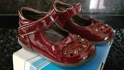 FALCOTTO Burgundy Patent Mary Jane Shoes UK Infant 3.5 / EU 20 - NEW - £55 • £19.99