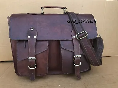 Leather Messenger Bag Computer Distressed Tactical Satchel Briefcase Laptop Bag • $87.23