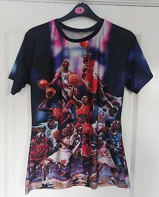 £10 • Buy Michael Jordan All-over Print  T-shirt Nba Basketball Chicago Bulls Retro L/xl