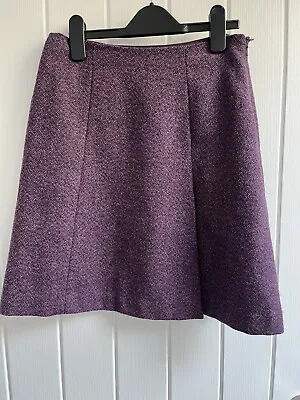 Hobbs Marilyn Anselm Purple Tweed Skirt UK8 100% Wool Short Skirt Vintage • £4.99