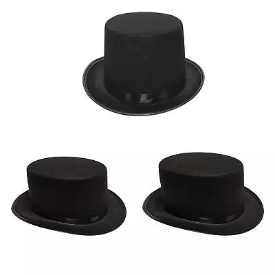 Black Top Hat Funky Fedora Hat Magician Hat Halloween Accessories For Cosplay • $7.34