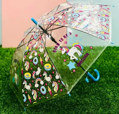 $19.95 • Buy Children's Umbrella Transparent Unicorn Pattern Cute Modern Top Quality Parasols