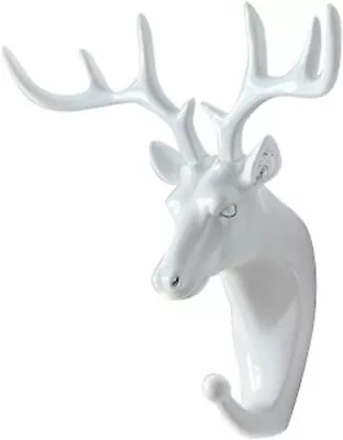 Indian Traditional White Deer Head Self Adhesive Wall Hanging For Home Decor • $30.44