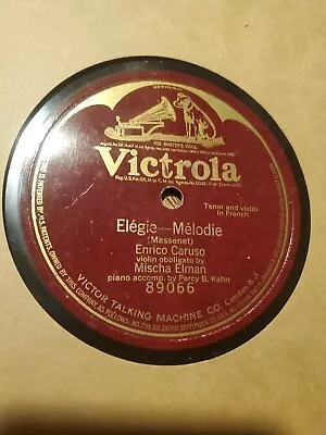 Enrico Caruso 78rpm Single 12-inch Victrola Records #89066 Elegie – Melodie  • $11.99