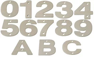 Large Stainless Steel Door Numbers 75mm 3   150mm 6  Modern House Metal Numerals • £7.59