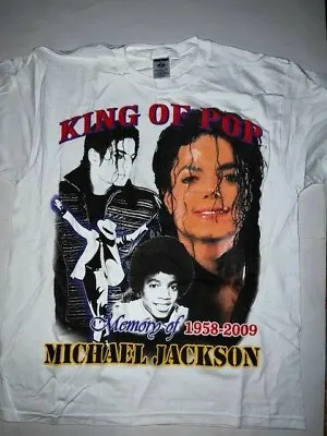 New Men's Michael Jackson King Of Pop Bootleg Style Memorial White T-Shirt S-4XL • $13.83
