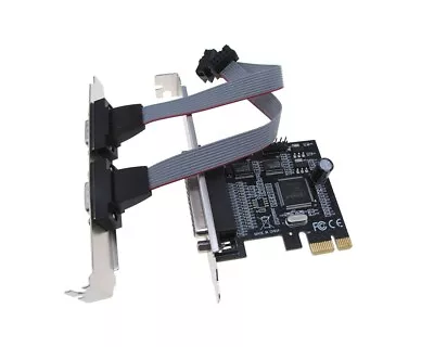 PCI-E PCI Express Parallel LPT Serial Port Card DB25 DB9 RS232 Mach3 Mach2 • $21.95