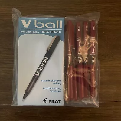 Pilot VBall Liquid Ink Roller Ball Stick Pen Extra Fine Red Pack Of 18 • $19.99
