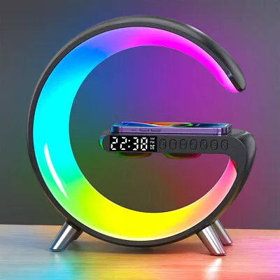 Multifunctional Wireless Alarm Clock Speaker APP Control RGB Night Light Charge • £35.99