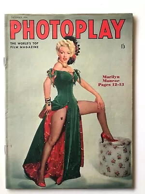 Marilyn Monroe Photoplay Magazine 1954 Dec RARE UK Film Magazine Fabulous Cover • $98.65