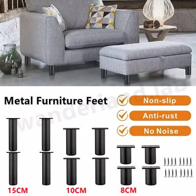 8/10/15cm Metal Furniture Feet Metal Legs Riser For Sofa Chairs Stools Cabinet  • £6.99