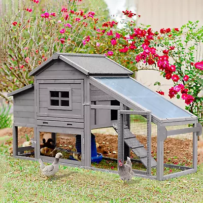 Wooden Chicken Coop Hen House Outdoor Large Rabbit/Bunny Hutch Small Animal Ca • $222.99