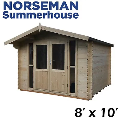 8' X 10' 28mm Log Cabin Summerhouse Garden Building Office Wood Building • £1999