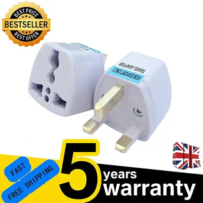£4.99 • Buy Travel Adapter EU US AU To UK Universal Plug Converter Power Socket 3 Pin 