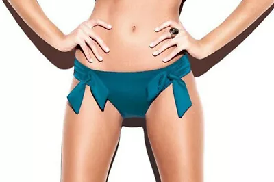 Panache Veronica Low Rise Bikini Pant Size UK18 20 Cute Side Bows Logo Lagoon • £7.99
