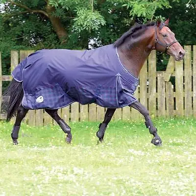 Masta Zing 100g Summer Turnout Rug Medium/Lightweight Navy Check Standard Neck • £55.99