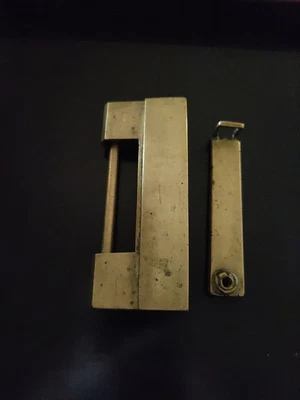 $9.99 • Buy Vintage Chinese Horizontal Padlock Large Cabinet Trunk Brass Lock With Key