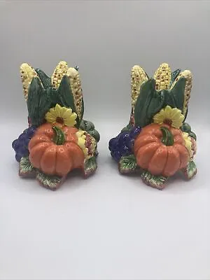 Vintage 1996 Fitz & Floyd Autumn Harvest Candlestick Holders • $30