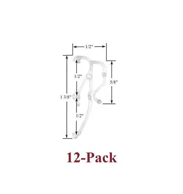  1/2  MICRO Mini Blind DOUBLE SLAT Clear VALANCE CLIPS New 12 Pack • $9.95