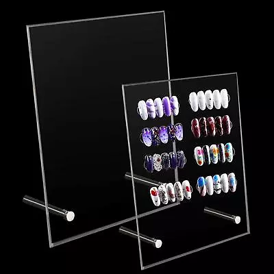 2PCS Transparent Nail Art Display Board Acrylic False Nail Tips Sample Displa... • $26.24