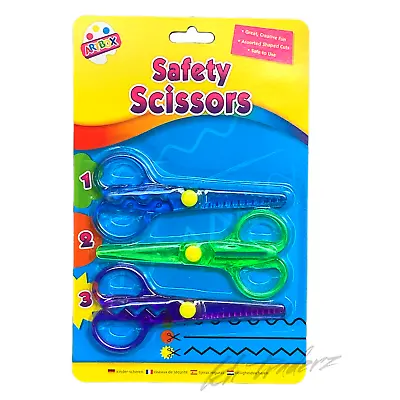 £2.99 • Buy Novelty Cut 3 Safety Scissors - Stationery Kids Children Art  Crafts Artbox