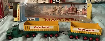 Matchbox Lesney King Size K-16 Dodge Tractor W/ Twin Tipper Train Damaged Box • $145