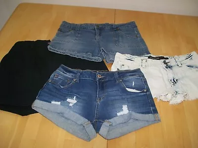Lot 4 Pair Juniors Jean Shorts Bootie Shorts Small 5 7 & Trouser Cuffed • $17.99