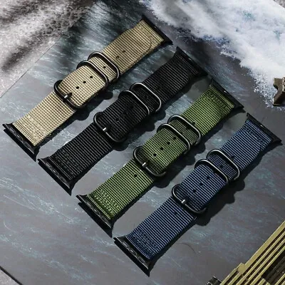 $10.99 • Buy Nylon Watch Band For Apple Watch Strap Ultra 49mm Series 8 7 6 5 4 3 45mm 44mm