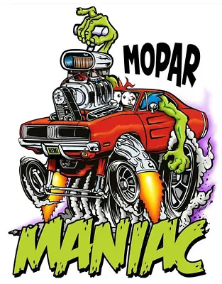 Mopar Maniac T-Shirt Rat Fink Art Kustom Kulture-Mens Various Sizes--Brand New-- • $24.99