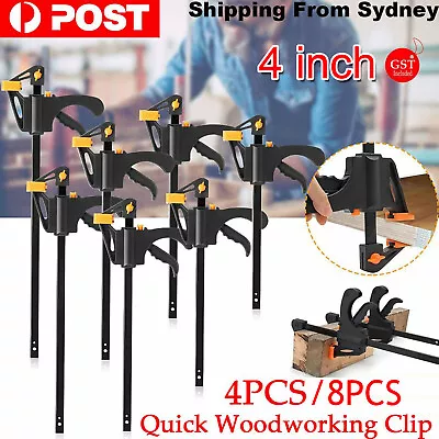 4 Pcs Woodworking Clip Bar Clamp F-tyle Grip Quick Ratchet Release Squeeze Tools • $12.54