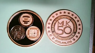 Challenge Coin Memphis Police Department Commemorates Dr Martin Luther King 50 • $17.99