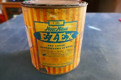 Vintage Full 5 Pound Can Moormans E-Z-EX Hog Powder Only 1 On EBay! Lot 24-7-CH • $49.99