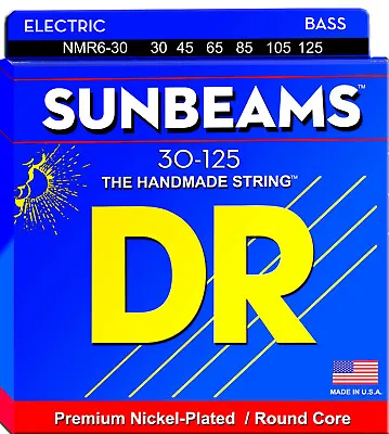 DR NMR6-30 Sunbeams Nickel Plated Bass Guitar Strings 6 String Medium (30-125)  • $36.99