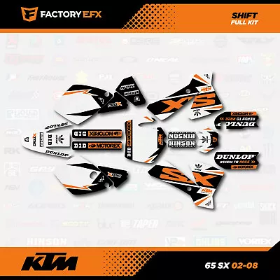 KTM 65 Orange Shift Graphic Kit 02-08 65sx Sx Decal Sticker Racing Kit 2002-2008 • $39.99