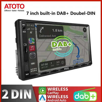 ATOTO F7 Built-in DAB+ 7 Inch Screen Bluetooth Car Stereo Radio Wireless CarPlay • £189.99